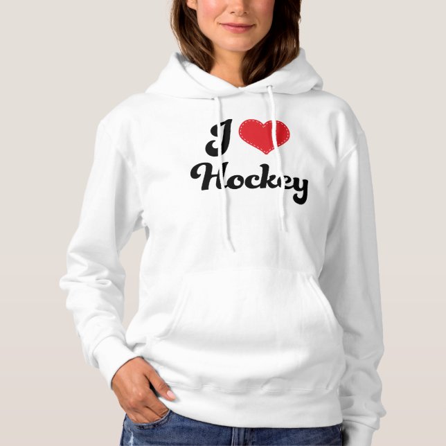 Sudadera Amo a las damas de hockey Hoodie (Anverso)