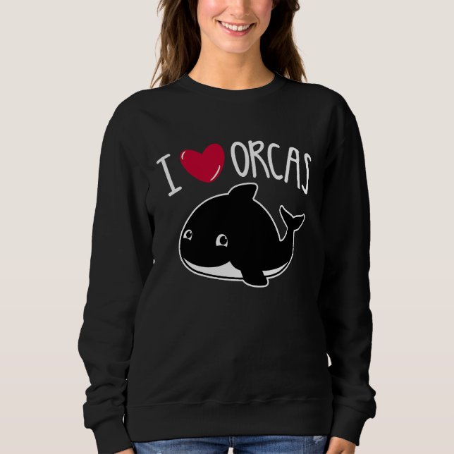 Sudadera Amo a las Orcas  Orca Ballena Asesina  Gráfico Bon (Anverso)