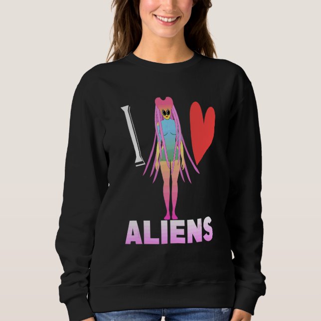 Sudadera Amo a los alienígenas  Ciencia ficción (Anverso)