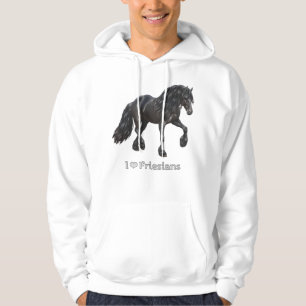Sudadera Amo a los amigos frisonos negros amantes de caball
