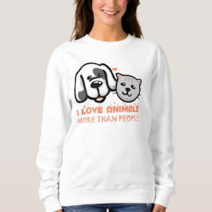 Sudadera amo a los animales más que a la gente