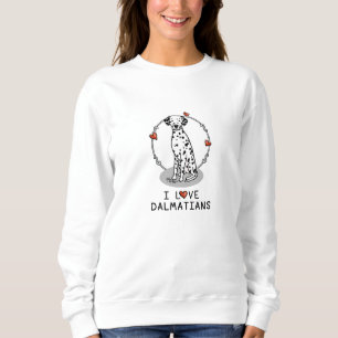 Sudadera Amo a los dálmatas (negros 1) Corazones adorables