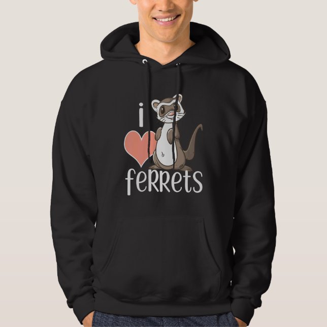 Sudadera Amo a los Ferrets Cute Ferret Dueño (Anverso)