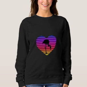 Sudadera Amo a los flamencos Corazón Retro de los 80 Atarde