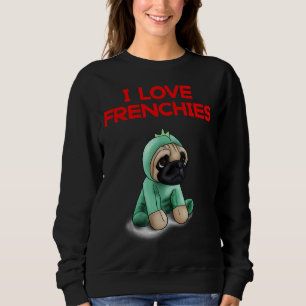 Sudadera Amo a los franceses un Bulldog francés lindo