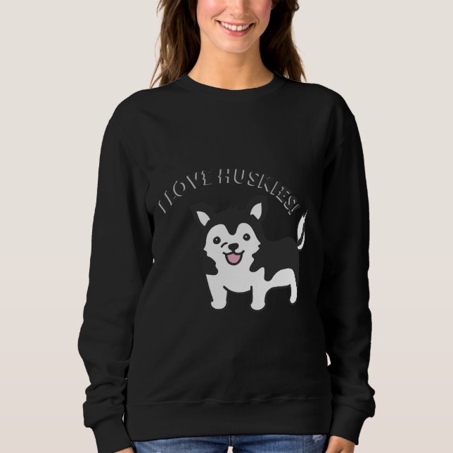 Sudadera ¡Amo A Los Huskies! (Anverso)