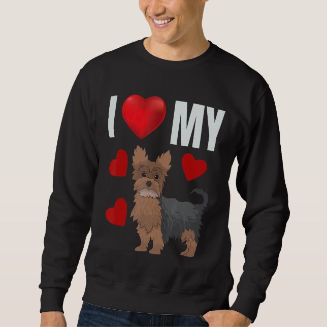 Sudadera Amo a los perros pimienta de Yorkshire Terrier Yor (Anverso)