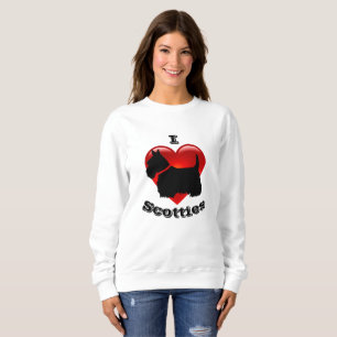 Sudadera Amo a los Scottish Terriers, gran corazón rojo de 