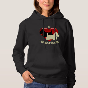Sudadera Amo a los Scottish Terriers, negros y trigueños