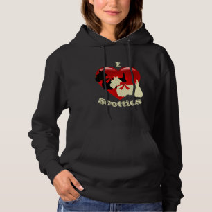 Sudadera Amo a los Scottish Terriers, negros y trigueños