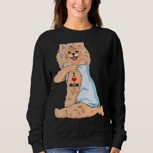 Sudadera Amo a mamá Tattoo Alemán Spitz Mamá Perro Da de Ma