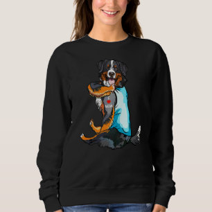 Sudadera Amo a Mamá Tattoo Bernese Montaña Mamá Perra Mujer
