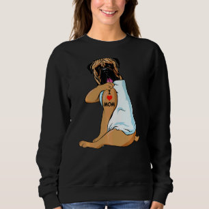 Sudadera Amo a Mamá Tattoo Bullmastiff Mamá Perro Mujeres