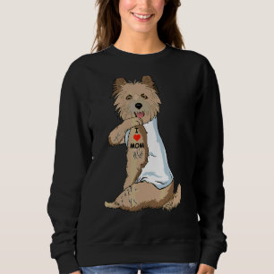 Sudadera Amo a Mamá Tattoo Cairn Terrier Mamá Perro Mujeres