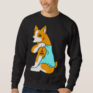 Sudadera Amo a Mamá Tattoo Corgi Perro Día de la Madre
