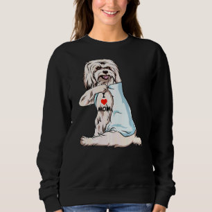 Sudadera Amo A Mamá Tattoo Coton De Tulear Mamá Perro Mujer