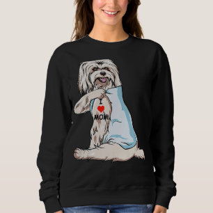 Sudadera Amo A Mamá Tattoo Coton De Tulear Mamá Perro Mujer