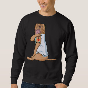 Sudadera Amo A Mamá Tattoo Dogue De Bordeaux Mamá Perro Muj