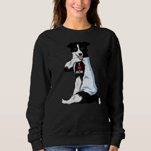 Sudadera Amo a Mamá Tattoo Frontera Collie Mamá Perro Mujer