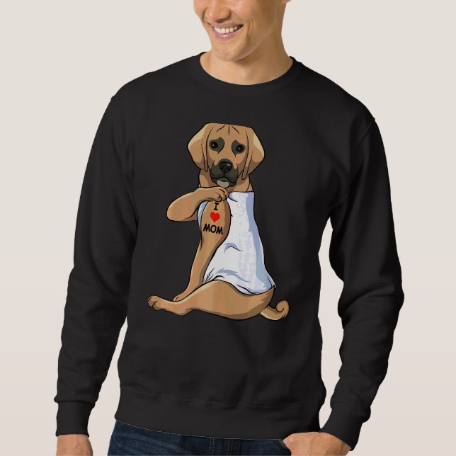 Sudadera Amo a Mamá Tattoo Malabar a Mamá Perro Mujeres (Anverso)