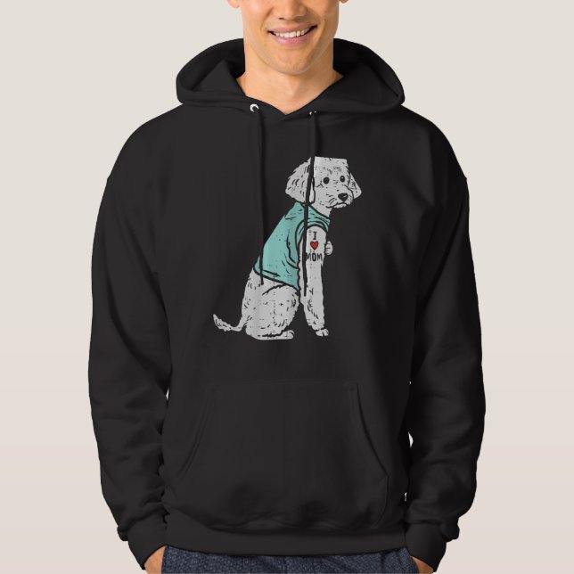 Sudadera Amo a Mamá Tattoo, Mascota, dueña de perros (Anverso)