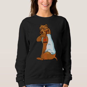 Sudadera Amo a Mamá Tattoo Pitbull Mamá Perro Mujeres