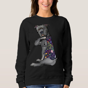 Sudadera Amo a Mamá Tattoo Pitbull Mamá Perro Mujeres 1
