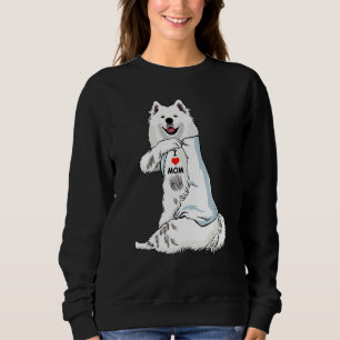 Sudadera Amo a Mamá Tattoo Samoyen Mamá Perro Mujeres