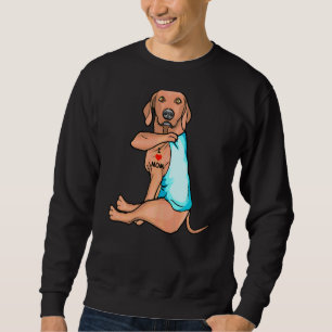 Sudadera Amo a Mamá Tattoo Vizsla Mamá Perro Mujeres