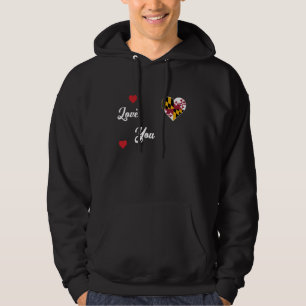 Sudadera Amo a Maryland USA con la bandera de Maryland en e