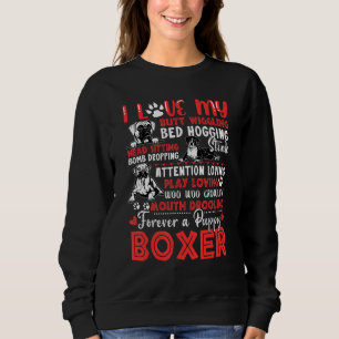 Sudadera Amo a mi cachorro Boxer trasero meneando perro Bo