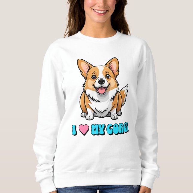 Sudadera Amo a mi Corgi (Anverso)