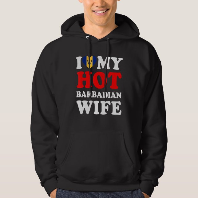 Sudadera Amo a mi esposa barbadense caliente (Anverso)