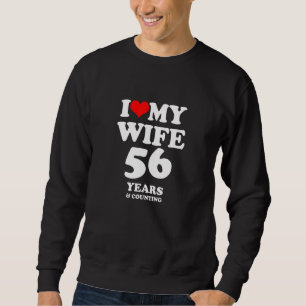 Sudadera Amo a mi esposa casada 56 años 56 Boda Anniv