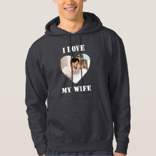 Sudadera Amo a mi esposa Corazón Foto personalizada persona