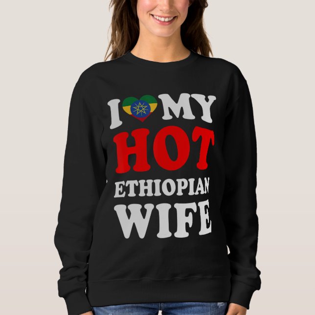 Sudadera Amo a mi esposa etíope caliente (Anverso)