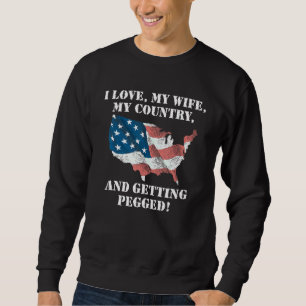 Sudadera Amo a mi esposa, mi país y que me den por detrás A