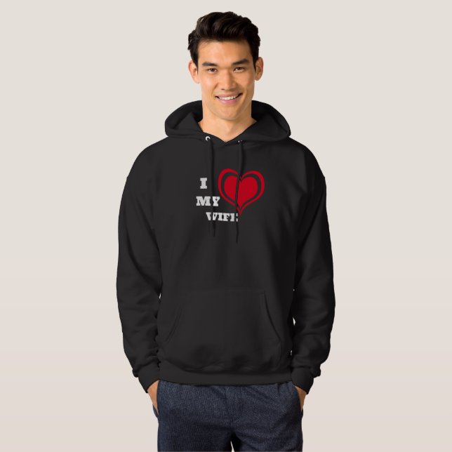 Sudadera Amo a mi esposa Personalizado (Anverso completo)