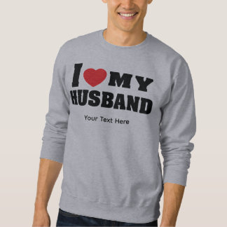 Sudadera Amo a mi esposo texto con símbolo de corazón rojo