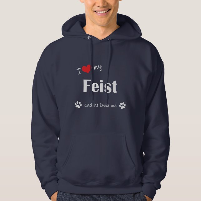 Sudadera Amo a mi Feist (el perro masculino) (Anverso)