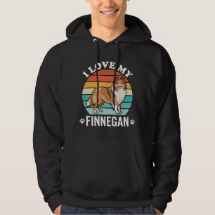 Sudadera Amo a mi Finnegan Sheltie Atardecer Retro