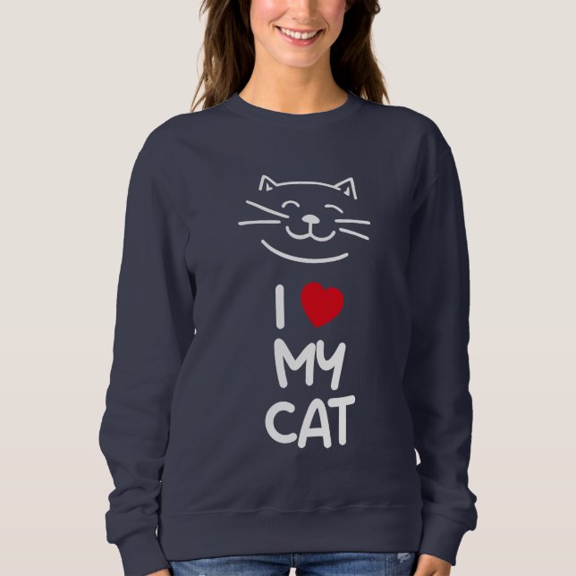 Sudadera Amo a mi gato (Anverso)