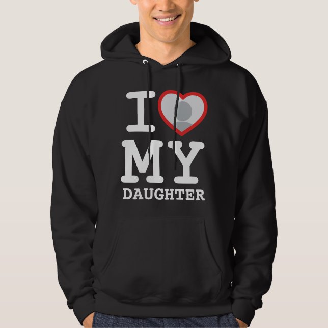 Sudadera amo a mi hija con capucha negra (Anverso)