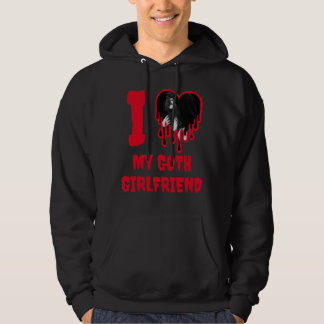 Sudadera Amo a mi novia gótica Foto de corazón rojo goteand