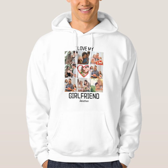 Sudadera Amo a mi novia Personalizado 9 Collage de fotos (Anverso)