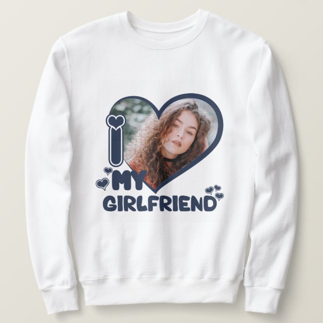 Sudadera Amo a mi novia Personalizado foto amor único (Anverso del diseño)