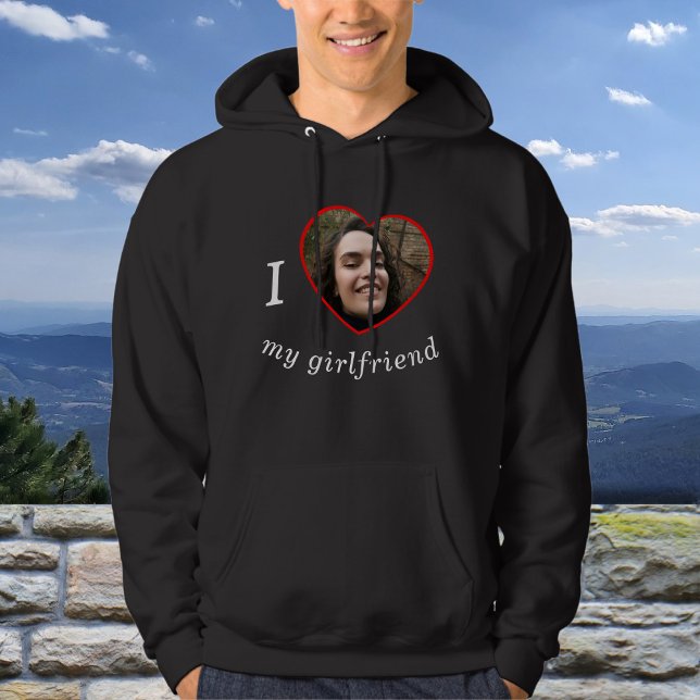 Sudadera Amo a mi novia Personalizado texto de foto (Subido por el creador)