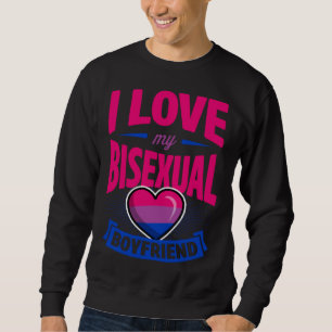 Sudadera Amo a mi novio bisexual Cute Bi Pride Aniversario