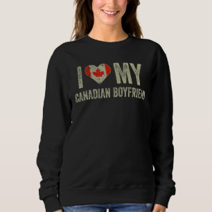 Sudadera Amo a mi novio canadiense bandera de Canadá Girlfr