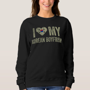 Sudadera Amo a mi novio coreano, chica de bandera de Corea 